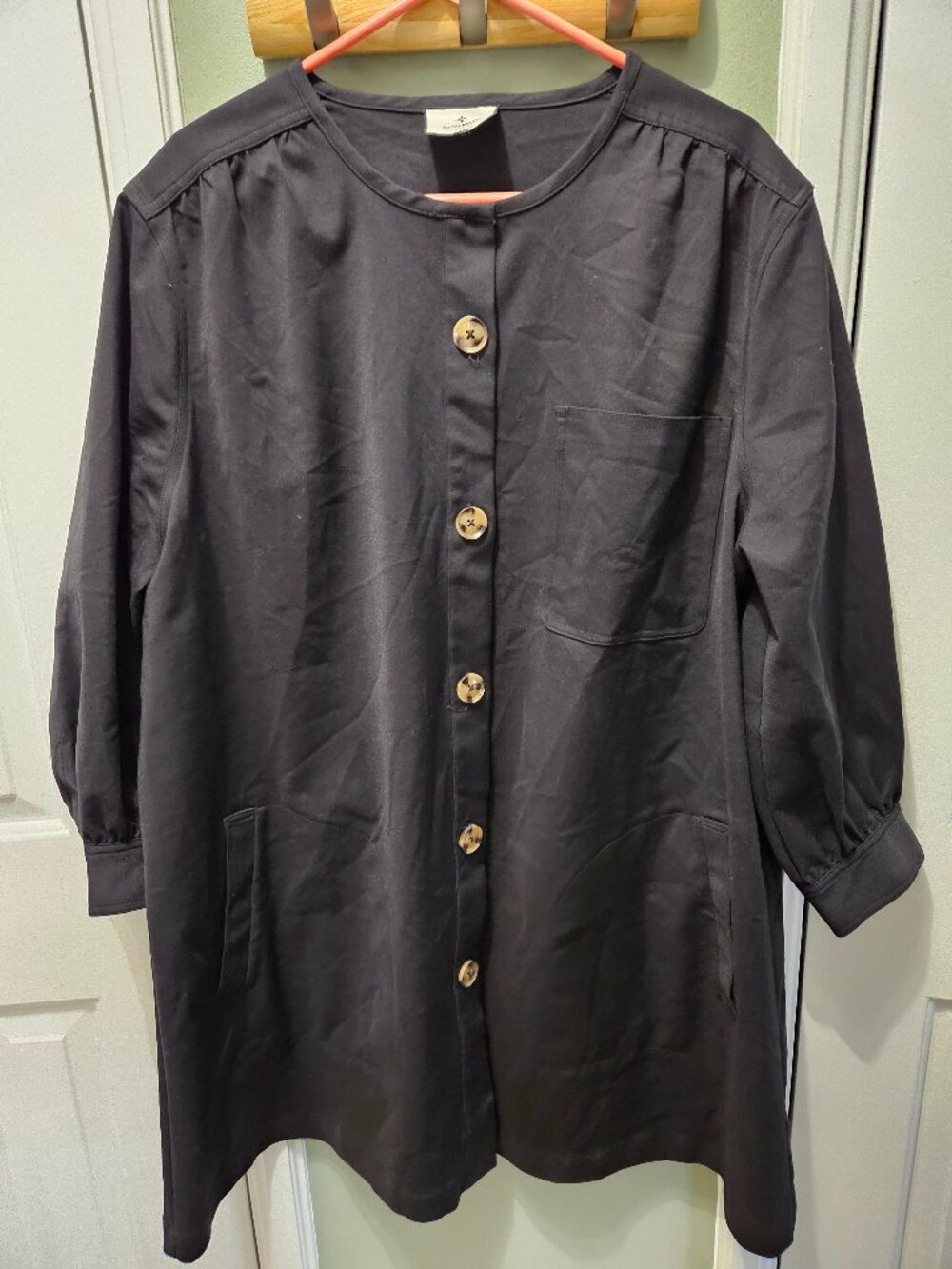 Tuckernuck Blake Dress Black A-Line Button Front XXL ? Casual Office Party